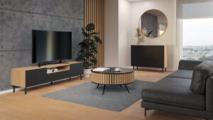 Komoda KAMA 2D SLIM ARTISAN CZARNY - obrazek 7