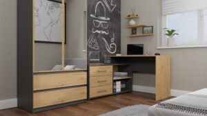 Biurko DANY ANTRACYT DĄB ARTISAN - obrazek 2