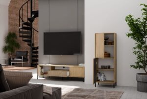 Witryna KAMARO 2DK SLIM/GŁADKI DĄB ARTISAN Lamele Front Ryflowany + Klasyczny - obrazek 7