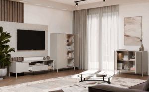 Witryna KAMARO 2DD SLIM/GŁADKI KASZMIR Lamele Front Ryflowany + Klasyczny - obrazek 7