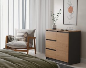 Komoda Malwa 1D3S/BA ANTRACYT ARTISAN - obrazek 5