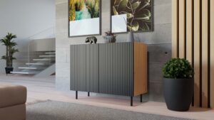 Komoda KAMA 2D SLIM ARTISAN CZARNY - obrazek 6