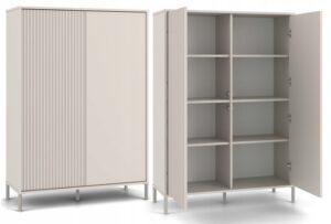 Witryna KAMARO 2DD SLIM/GŁADKI KASZMIR Lamele Front Ryflowany + Klasyczny - obrazek 1