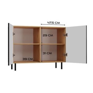 Komoda KAMA 2D SLIM ARTISAN CZARNY - obrazek 3