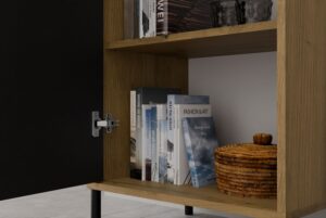 Witryna KAMARO 2DK SLIM/GŁADKI DĄB ARTISAN Lamele Front Ryflowany + Klasyczny - obrazek 4