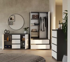 Komoda Malwa 2D3S ANTRACYT BIAŁY - obrazek 7