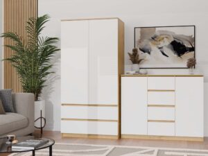 Komoda Malwa 2D4S 120 DĄB ARTISAN BIEL - obrazek 5