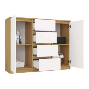 Komoda Malwa 2D4S 120 DĄB ARTISAN BIEL - obrazek 2