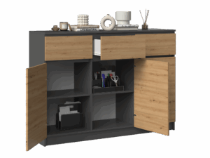 Komoda Malwa 3D3S ANTRACYT ARTISAN - obrazek 3