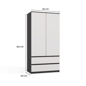 Szafa Malwa SS-90 ANTRACYT BIEL - obrazek 3