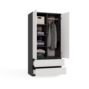 Szafa Malwa SS-90 ANTRACYT BIEL - obrazek 4