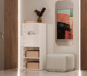 Komoda ALMA BIAŁA Szafka 4 Drzwi 4 Półki - obrazek 7