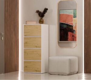 Komoda ALMA Front DĄB ARTISAN Korpus BIEL - obrazek 2