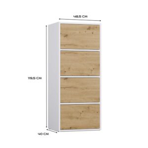 Komoda ALMA Front DĄB ARTISAN Korpus BIEL - obrazek 6