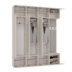 Garderoba HAGA IV 3Sz1W KASZMIR BEŻ 3x Szafa + Wieszak - obrazek 2