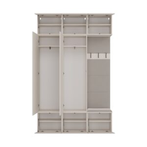 Garderoba HAGA III 2Sz1W KASZMIR BEŻ 2x Szafa + Wieszak - obrazek 6