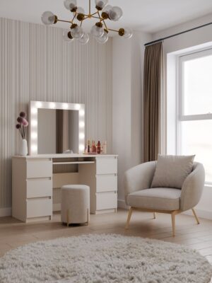 Zestaw Toaletka KUBA + LUSTRO MARINA KASZMIR BEŻ - obrazek 2