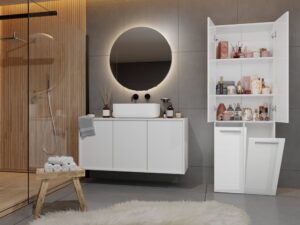 Słupek łazienkowy Nel 2K/DD BIAŁY POŁYSK - obrazek 6