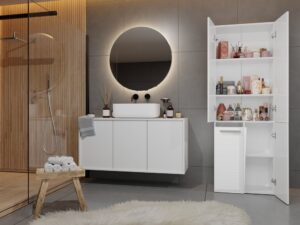 Słupek łazienkowy Nel 1K/DD BIAŁY POŁYSK - obrazek 6