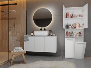 Słupek łazienkowy Nel 2K/DK BIAŁY POŁYSK - obrazek 5