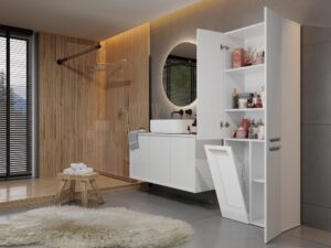 Słupek łazienkowy Nel 1K/DD BIAŁY POŁYSK - obrazek 5