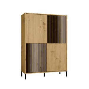 Witryna KAMARO 4DK SLIM/GŁADKI DĄB ARTISAN 4 Drzwi Lamele Front Ryflowany + Klasyczny - obrazek 7