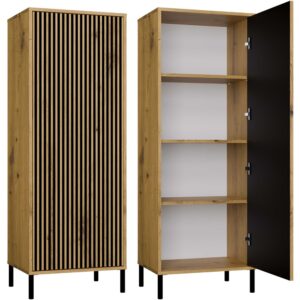 Witryna KAMARO 1DD SLIM DĄB ARTISAN Lamele Front Ryflowany - obrazek 1