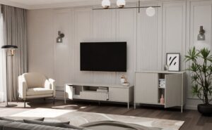 Komoda KAMARO 2D SLIM KASZMIR Lamele Front Ryflowany - obrazek 4