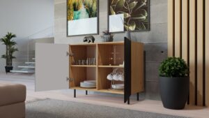 Komoda KAMA 2D SLIM ARTISAN CZARNY - obrazek 5