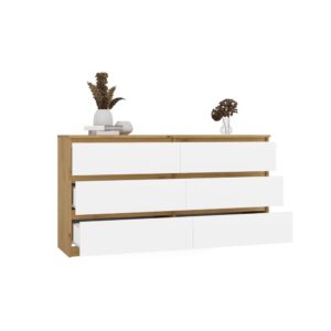 Komoda Malwa M6 140 DĄB ARTISAN BIAŁY - obrazek 2