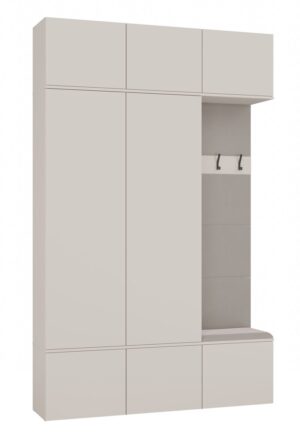 Garderoba HAGA III 2Sz1W KASZMIR BEŻ 2x Szafa + Wieszak - obrazek 1