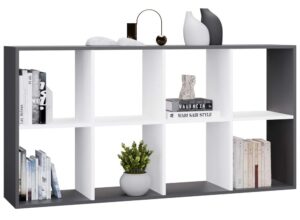 Regał Malax 2X4 ANTRACYT BIAŁY - obrazek 1