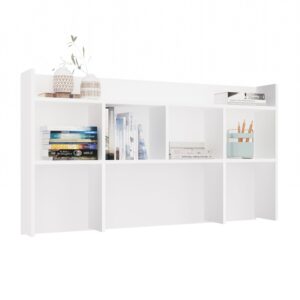 Nadstawka do Biurka 130 cm BIAŁA Regał Na Książki Dokumenty - obrazek 6