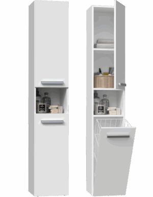 Słupek łazienkowy Nel III BIAŁY - obrazek 3