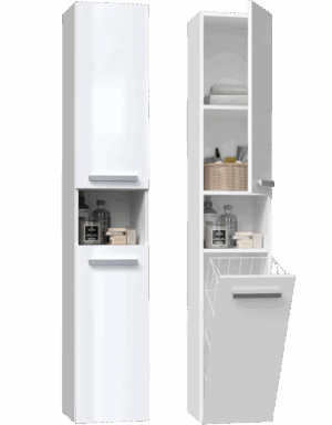 Słupek łazienkowy Nel III BIAŁY POŁYSK - obrazek 3