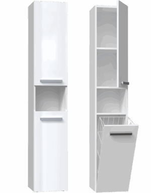 Słupek łazienkowy Nel III BIAŁY POŁYSK - obrazek 1