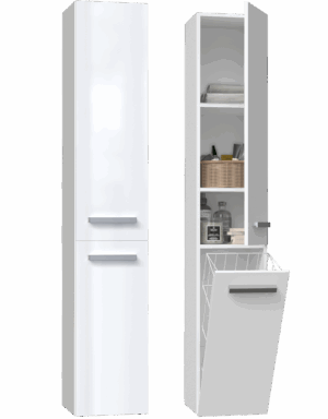 Słupek łazienkowy Nel IV BIAŁY POŁYSK - obrazek 3