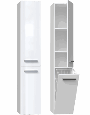 Słupek łazienkowy Nel IV BIAŁY POŁYSK - obrazek 1