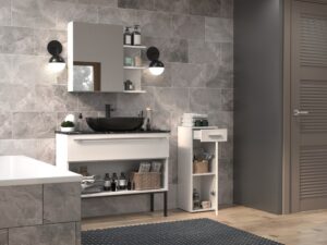 Słupek łazienkowy Nel V DS BIAŁY POŁYSK - obrazek 6