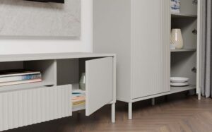 SZAFKA RTV KAMARO 160 KASZMIR Front ryflowany + Klasyczny - obrazek 2