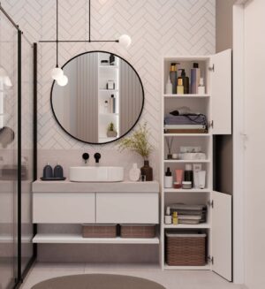 Słupek łazienkowy Sara S40 BIAŁY - obrazek 6