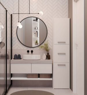 Słupek łazienkowy Sara S43 BIAŁY - obrazek 2