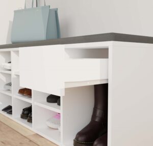 Szafka na obuwie otwarta TALLIN BIAŁY - obrazek 3