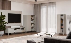 Witryna KAMARO 1DD SLIM KASZMIR Lamele Front Ryflowany - obrazek 3