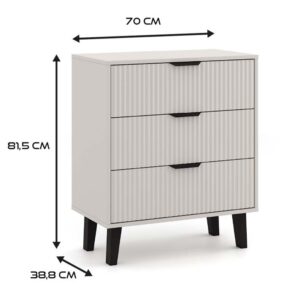 Komoda Scandi 3S SLIM KASZMIR BEŻ - obrazek 4