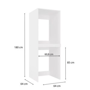 Szafka na Pralkę i Suszarkę POLA TWIN Biała - obrazek 4