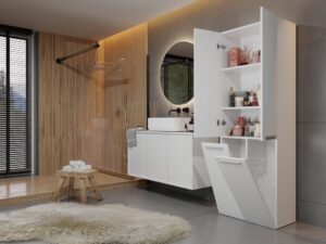 Słupek łazienkowy Nel 2K/DD BIAŁY - obrazek 5