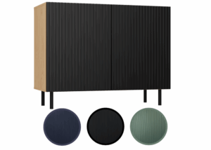 Komoda KAMA 2D SLIM ARTISAN CZARNY - obrazek 1