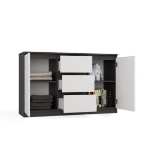 Komoda Malwa 2D3S ANTRACYT BIAŁY - obrazek 2