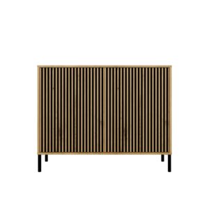 Komoda KAMARO 2D SLIM DĄB ARTISAN Lamele Front Ryflowany - obrazek 7